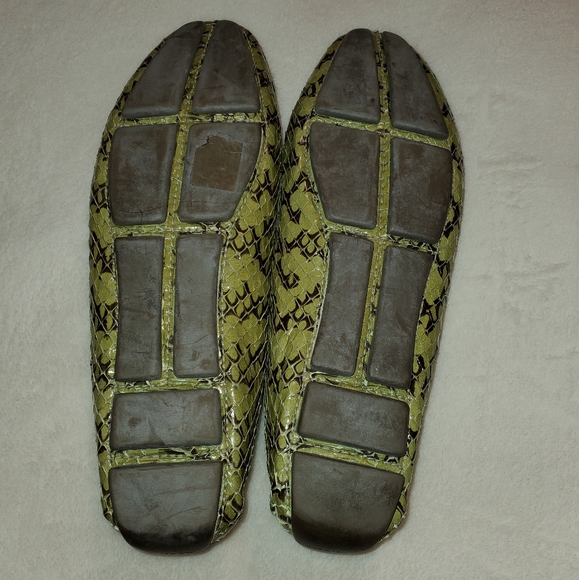 Prada Lime Green Snakeskin Almond Toe Loafers 37.5 - Picture 5 of 15